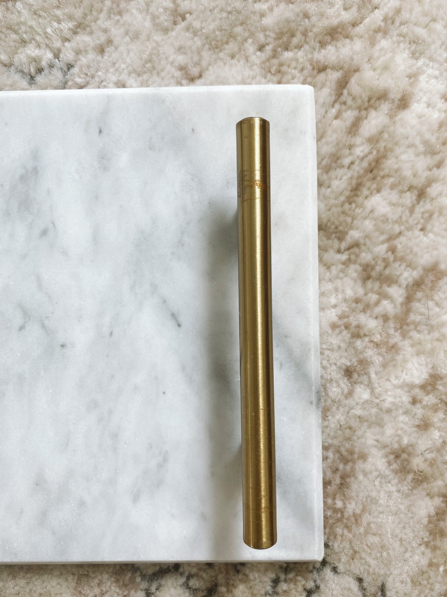 (DISPLAY SAMPLE) White Rectangular Tray with Handles