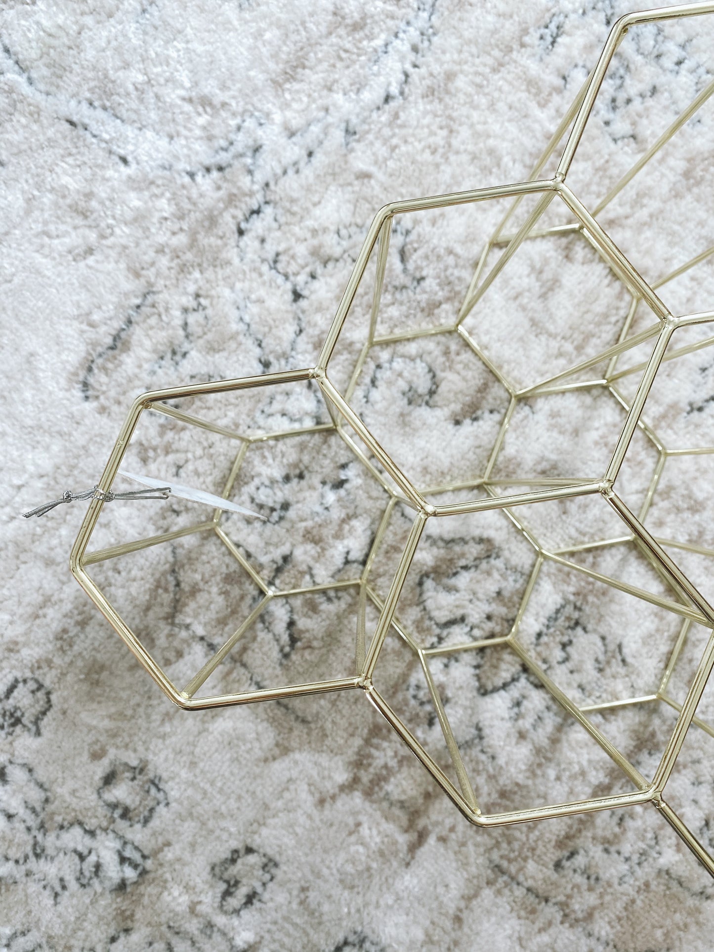 (DISPLAY SAMPLE) Gold Hexagonal Wine Rack