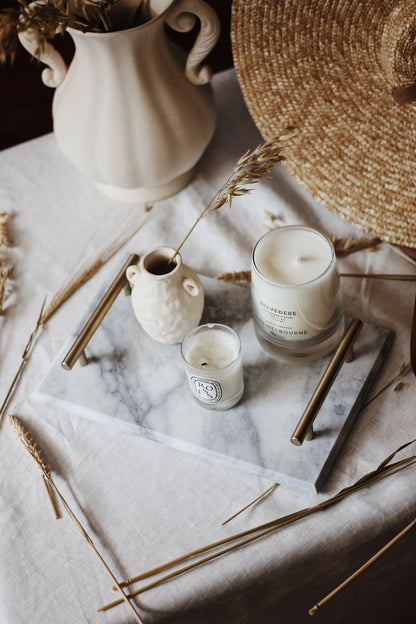 White Rectangular Tray with Handles