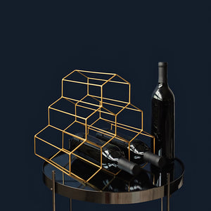 Gold Hexagonal Wine Rack