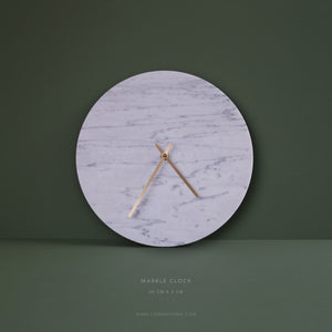 (SAMPLE) Marble Clock White