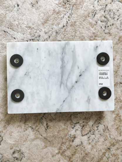 (DISPLAY SAMPLE) White Rectangular Tray with Handles