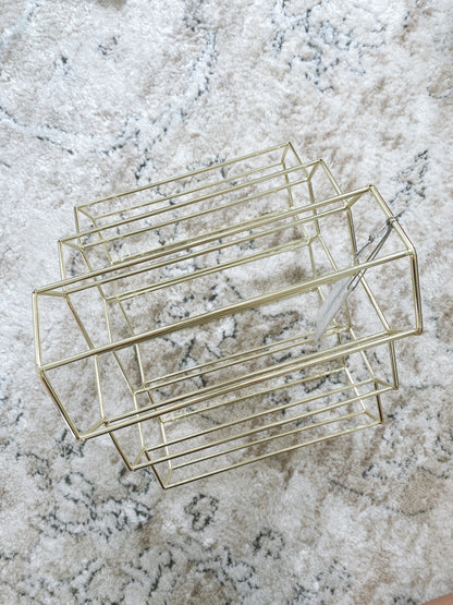 (DISPLAY SAMPLE) Gold Hexagonal Wine Rack