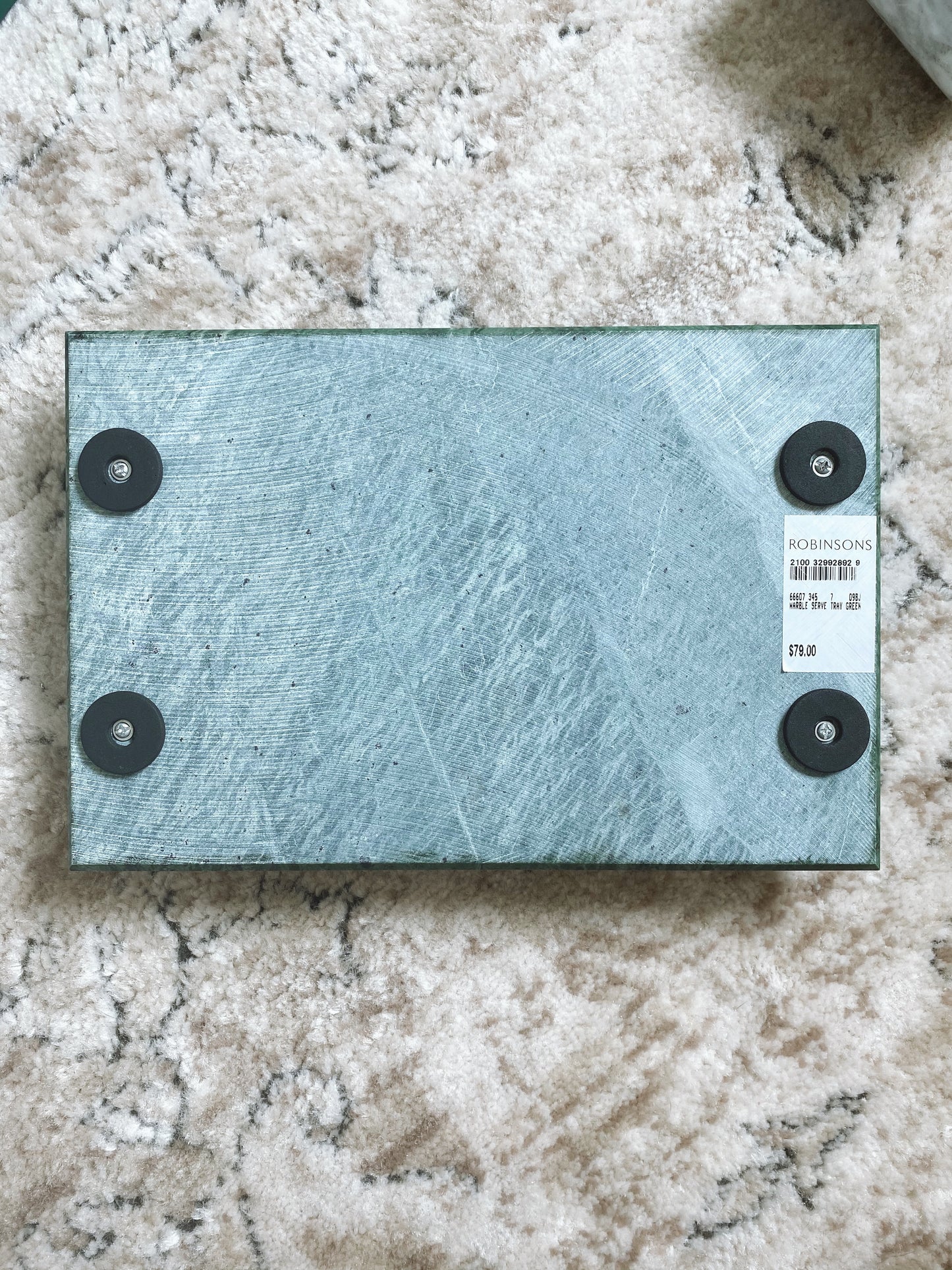 Green Rectangular Tray with Handles