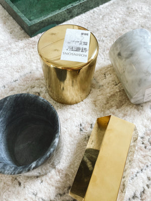 (DISPLAY SAMPLE) White Round Marble Cylinder