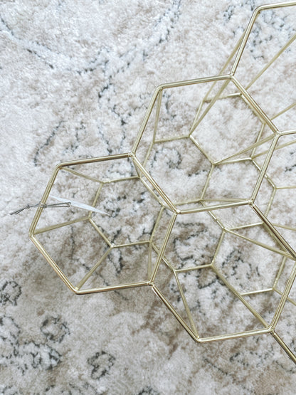 (DISPLAY SAMPLE) Gold Hexagonal Wine Rack