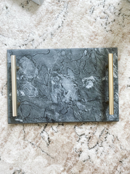 (DISPLAY SAMPLE) Black Rectangular Tray with Handles