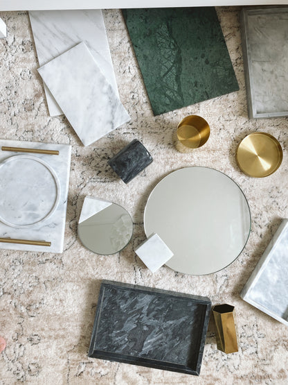 (DISPLAY SAMPLE) Black Marble Rectangular Marble Tray (Large)