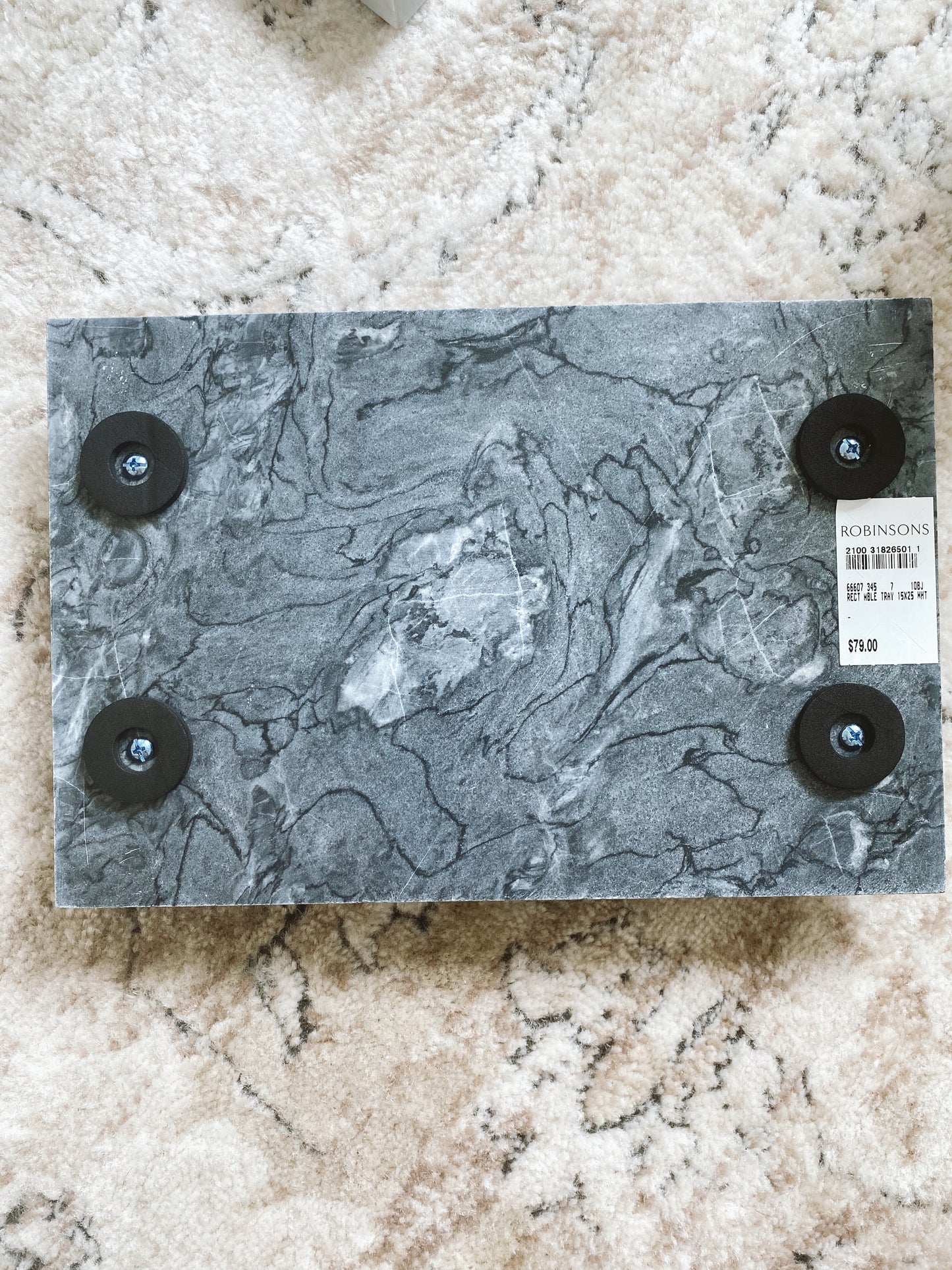 (DISPLAY SAMPLE) Black Rectangular Tray with Handles