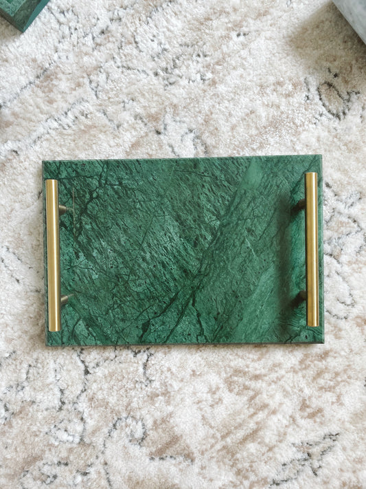 (DISPLAY SAMPLE) Green Rectangular Tray with Handles
