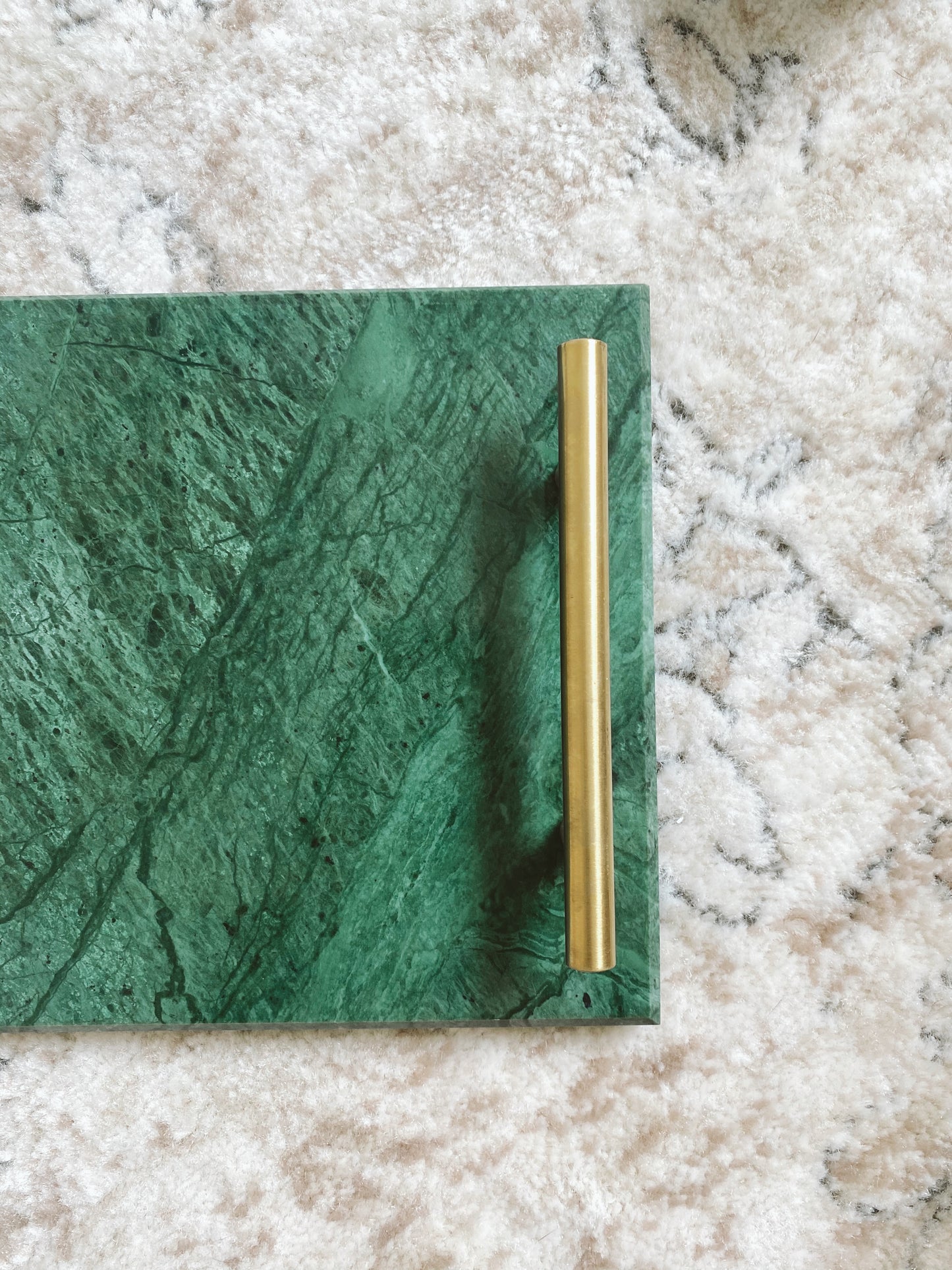 Green Rectangular Tray with Handles